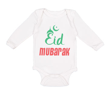 Long Sleeve Bodysuit Baby Eid Mubarak Arabic Boy & Girl Clothes Cotton