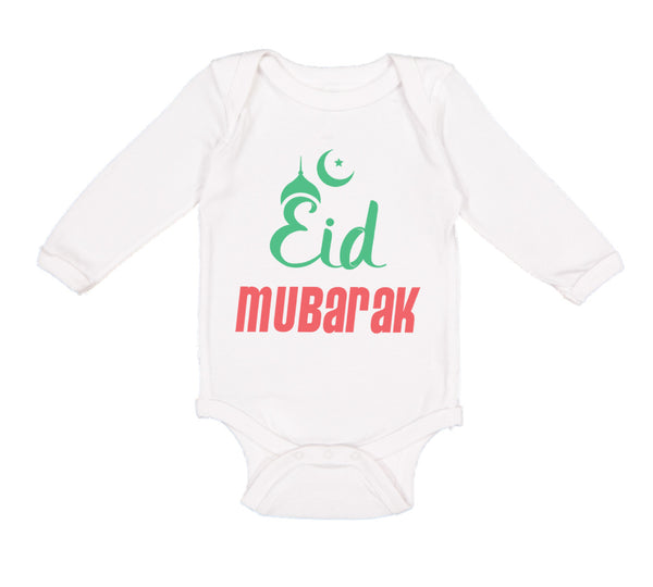 Long Sleeve Bodysuit Baby Eid Mubarak Arabic Boy & Girl Clothes Cotton - Cute Rascals