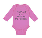 Long Sleeve Bodysuit Baby I'M Proof That Miracles Do Happen! Christian Cotton