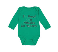 Long Sleeve Bodysuit Baby I'M Proof That Miracles Do Happen! Christian Cotton