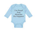 Long Sleeve Bodysuit Baby I'M Proof That Miracles Do Happen! Christian Cotton