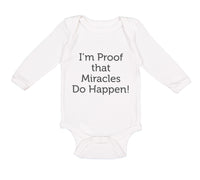 Long Sleeve Bodysuit Baby I'M Proof That Miracles Do Happen! Christian Cotton