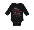 Long Sleeve Bodysuit Baby All of God's Grace in This Tiny Face Christian Cotton