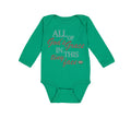 Long Sleeve Bodysuit Baby All of God's Grace in This Tiny Face Christian Cotton
