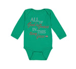 Long Sleeve Bodysuit Baby All of God's Grace in This Tiny Face Christian Cotton - Cute Rascals