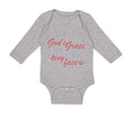 Long Sleeve Bodysuit Baby All of God's Grace in This Tiny Face Christian Cotton