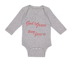 Long Sleeve Bodysuit Baby All of God's Grace in This Tiny Face Christian Cotton - Cute Rascals