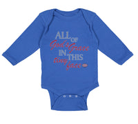 Long Sleeve Bodysuit Baby All of God's Grace in This Tiny Face Christian Cotton - Cute Rascals