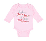 Long Sleeve Bodysuit Baby All of God's Grace in This Tiny Face Christian Cotton - Cute Rascals