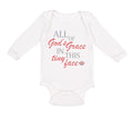 Long Sleeve Bodysuit Baby All of God's Grace in This Tiny Face Christian Cotton