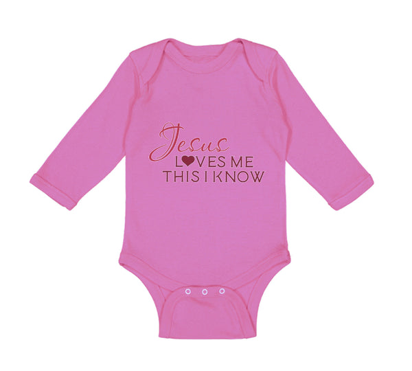 Long Sleeve Bodysuit Baby Jesus Loves Me This I Know Christian Jesus God Style B