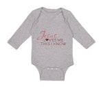 Long Sleeve Bodysuit Baby Jesus Loves Me This I Know Christian Jesus God Style B