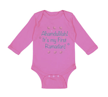 Long Sleeve Bodysuit Baby Alhamdullilah It's My First Ramadan Arabic Cotton