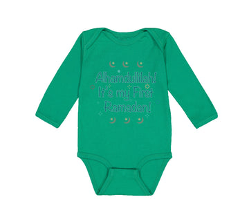 Long Sleeve Bodysuit Baby Alhamdullilah It's My First Ramadan Arabic Cotton