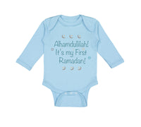 Long Sleeve Bodysuit Baby Alhamdullilah It's My First Ramadan Arabic Cotton - Cute Rascals