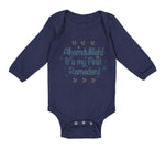 Long Sleeve Bodysuit Baby Alhamdullilah It's My First Ramadan Arabic Cotton - Cute Rascals