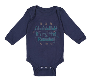 Long Sleeve Bodysuit Baby Alhamdullilah It's My First Ramadan Arabic Cotton