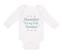 Long Sleeve Bodysuit Baby Alhamdullilah It's My First Ramadan Arabic Cotton - Cute Rascals