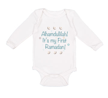 Long Sleeve Bodysuit Baby Alhamdullilah It's My First Ramadan Arabic Cotton
