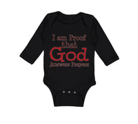 Long Sleeve Bodysuit Baby I Am Proof That God Answers Prayers Christian Cotton - Cute Rascals