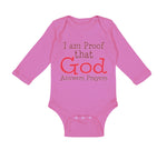 Long Sleeve Bodysuit Baby I Am Proof That God Answers Prayers Christian Cotton - Cute Rascals
