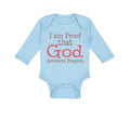 Long Sleeve Bodysuit Baby I Am Proof That God Answers Prayers Christian Cotton