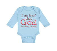 Long Sleeve Bodysuit Baby I Am Proof That God Answers Prayers Christian Cotton - Cute Rascals
