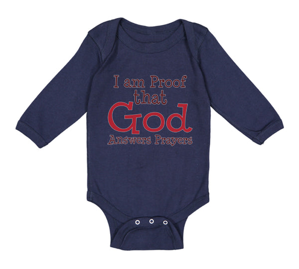 Long Sleeve Bodysuit Baby I Am Proof That God Answers Prayers Christian Cotton - Cute Rascals