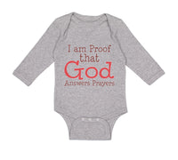 Long Sleeve Bodysuit Baby I Am Proof That God Answers Prayers Christian Cotton - Cute Rascals