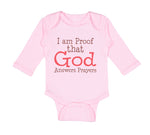 Long Sleeve Bodysuit Baby I Am Proof That God Answers Prayers Christian Cotton - Cute Rascals