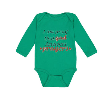 Long Sleeve Bodysuit Baby I Am Proof That God Answers Prayers Jewish Cotton