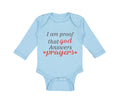 Long Sleeve Bodysuit Baby I Am Proof That God Answers Prayers Jewish Cotton