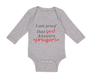 Long Sleeve Bodysuit Baby I Am Proof That God Answers Prayers Jewish Cotton