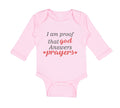 Long Sleeve Bodysuit Baby I Am Proof That God Answers Prayers Jewish Cotton