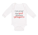 Long Sleeve Bodysuit Baby I Am Proof That God Answers Prayers Jewish Cotton - Cute Rascals