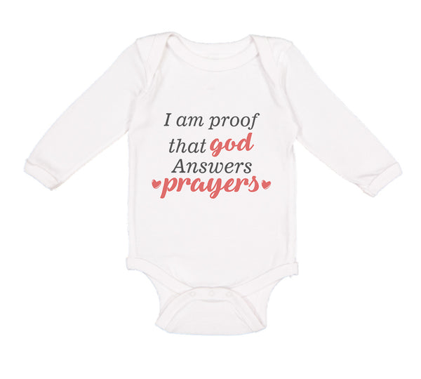 Long Sleeve Bodysuit Baby I Am Proof That God Answers Prayers Jewish Cotton - Cute Rascals