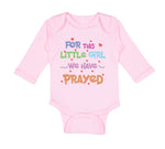 Long Sleeve Bodysuit Baby Little Girl We Prayed Christian Jesus God Cotton