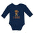 Long Sleeve Bodysuit Baby Lions Wild Animal Standing with Rugby Ball Sport