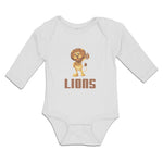 Lions Wild Animal Standing with Rugby Ball Sport