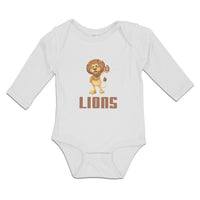 Lions Wild Animal Standing with Rugby Ball Sport