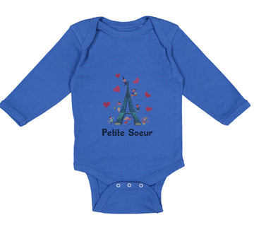 Long Sleeve Bodysuit Baby Eiffel Tower Text Petite Soeur Valentines Cotton