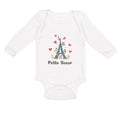 Long Sleeve Bodysuit Baby Eiffel Tower Text Petite Soeur Valentines Cotton