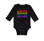 Long Sleeve Bodysuit Baby I Love My Lesbian Aunt with Gay Flag Lgbtq B Cotton