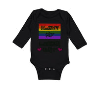 Long Sleeve Bodysuit Baby I Love My Lesbian Aunt with Gay Flag Lgbtq B Cotton