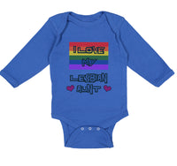 Long Sleeve Bodysuit Baby I Love My Lesbian Aunt with Gay Flag Lgbtq B Cotton