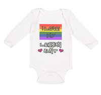 Long Sleeve Bodysuit Baby I Love My Lesbian Aunt with Gay Flag Lgbtq B Cotton