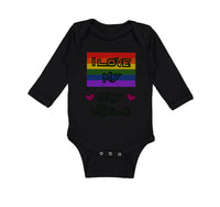 Long Sleeve Bodysuit Baby I Love My Gay Uncle with Gay Flag B Boy & Girl Clothes