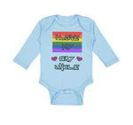 Long Sleeve Bodysuit Baby I Love My Gay Uncle with Gay Flag B Boy & Girl Clothes