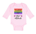 Long Sleeve Bodysuit Baby I Love My Gay Uncle with Gay Flag B Boy & Girl Clothes