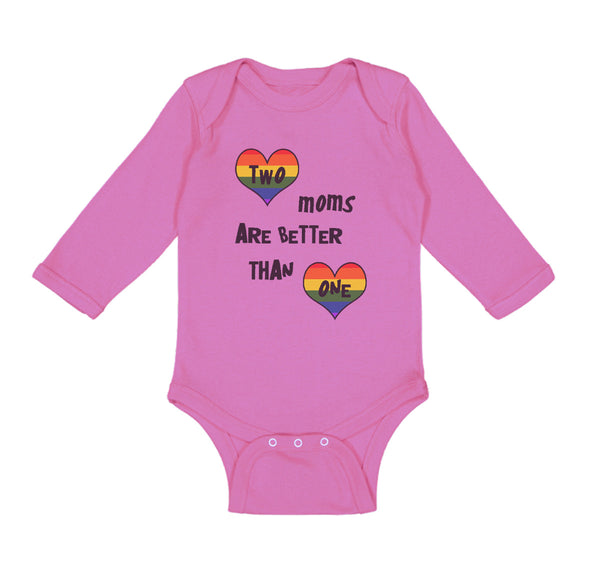 Long Sleeve Bodysuit Baby 2 Moms Are Better than 1 Mom Mothers Cotton - Cute Rascals